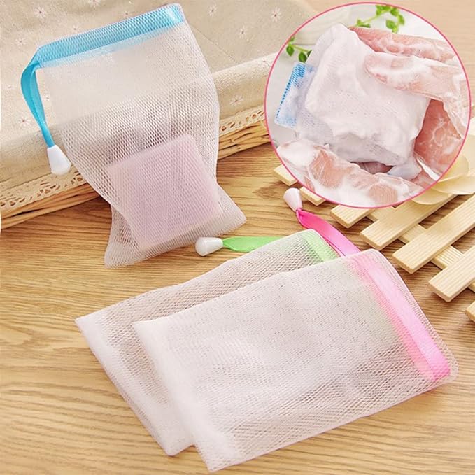 10 Pack Random Color Soap Net for Soap Nets Wash Face Exfoliating Soap Bag Mesh -  Australia