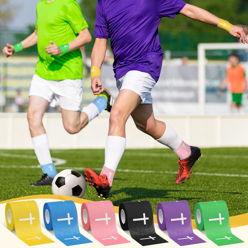Geiserailie 6 Pcs Easter Gift Cross Tape Christian Sports Athletic Tape Religion Wrist Wrap for Soccer Football Baseball Boxing Hockey Bible Verse Jesus Easter Gift for Christian Church Group - BeesActive Australia