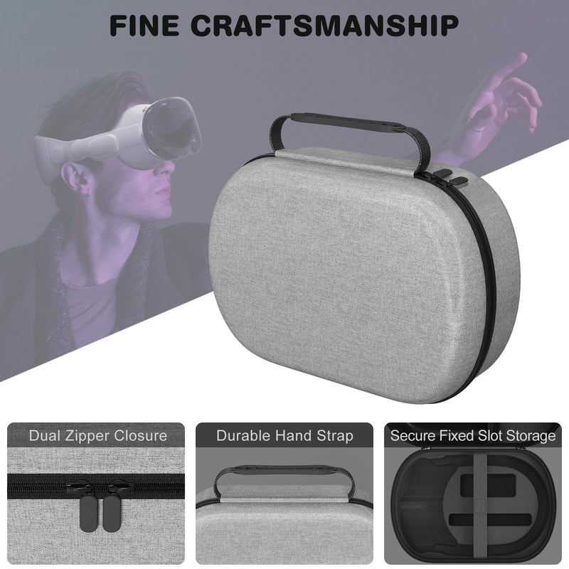 Fallinep Hard Carrying Case for Apple Vision Pro, Waterproof Storage Bag for Apple Vision Pro Gaming Consoles Handheld and Accessories, for Travel and Storage Grey - BeesActive Australia