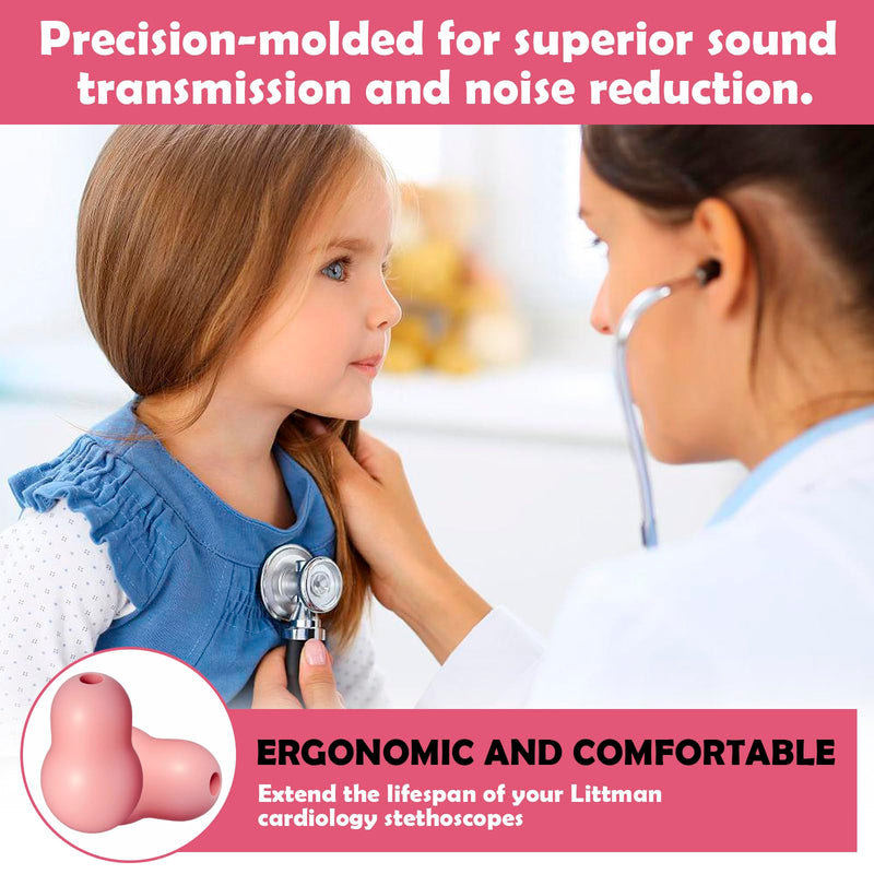 Silicone Ear Tips Earbud Replacement for Littmann Stethoscopes - Comfortable Fit Littman Ear Tips ReplacementÔºåStethoscope Ear Pieces,Cardiology IV Parts & Littmann Stethoscope Parts (pink) pink - BeesActive Australia