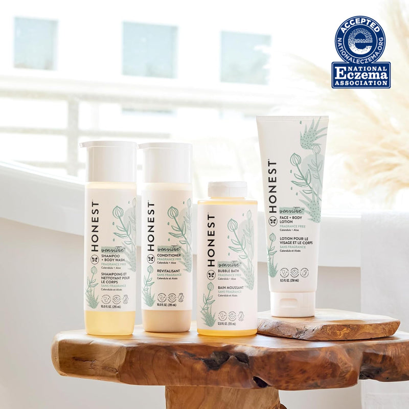 The Honest Company 2-in-1 Cleansing Shampoo + Body Wash | Gentle for Baby | Naturally Derived, Tear-free, Hypoallergenic | Fragrance Free Sensitive, 10 fl oz 10 Fl Oz (Pack of 1) - BeesActive Australia