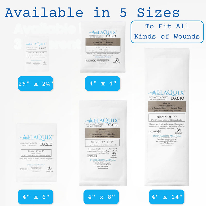 Island Wound Dressing for Long Incisions, Extra Large Wound Dressing with Adhesive Border, Surgical Gauze Pads, 4x14 Inch, 25 Count 4" x 14" (Box of 25)