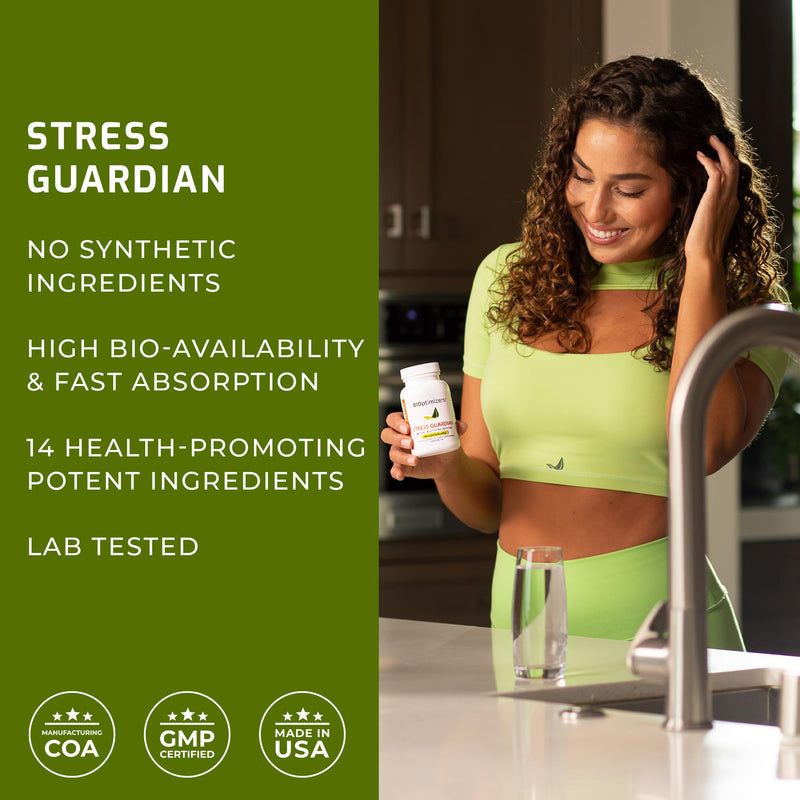 BIOptimizers Stress Guardian – Stress Relief Capsule – Rest Support Management - 90 Capsules 90 Count (Pack of 1)