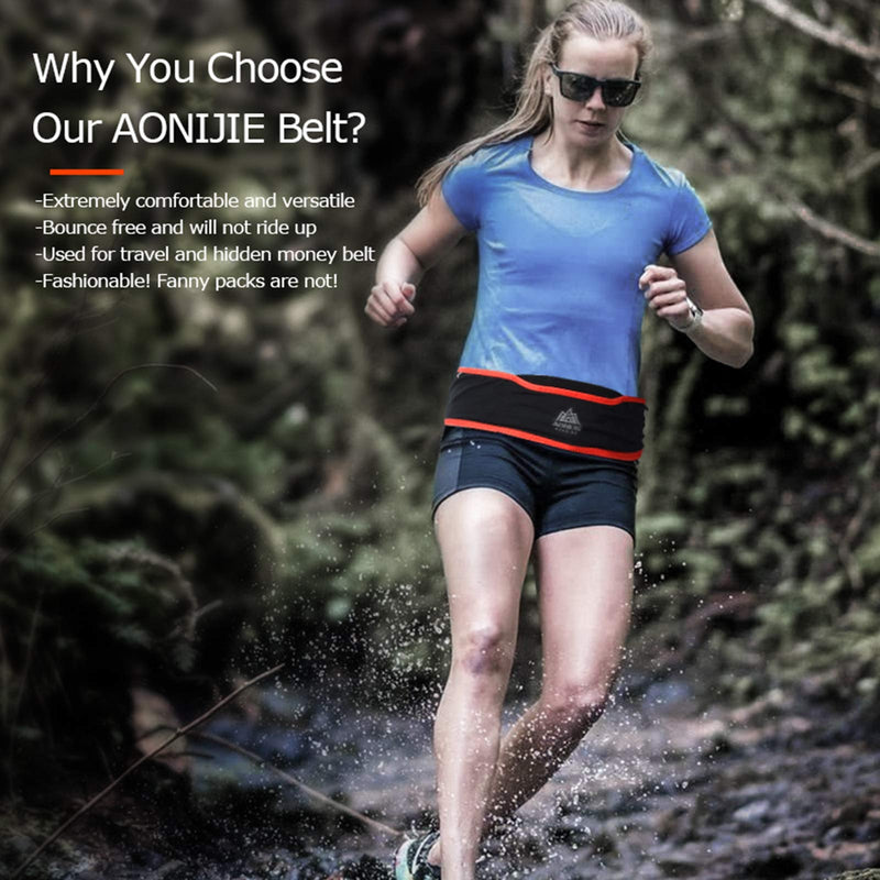 AONIJIE Hydration Belt Running Fanny Pack, with 250ml Soft Water Bottle Flask Phone Holder for Trailing Running Climbing Jogging Cycling Workout Fitness 3 Colors (Black, M/L) Black