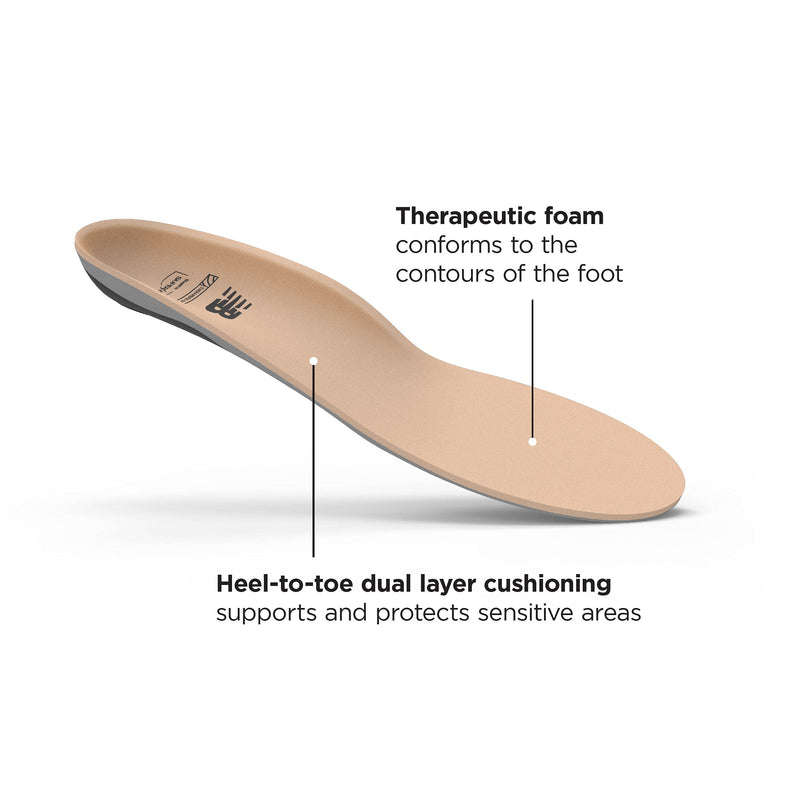 New Balance Therapeutic Cushion Insoles for Sensitive Feet with Dual-Layer Cushioning & Hypo-Allergenic Cover - Men 9.5-11 / Women 10.5-12 Apple Blossom 9.5-11 Men / 10.5-12 Women