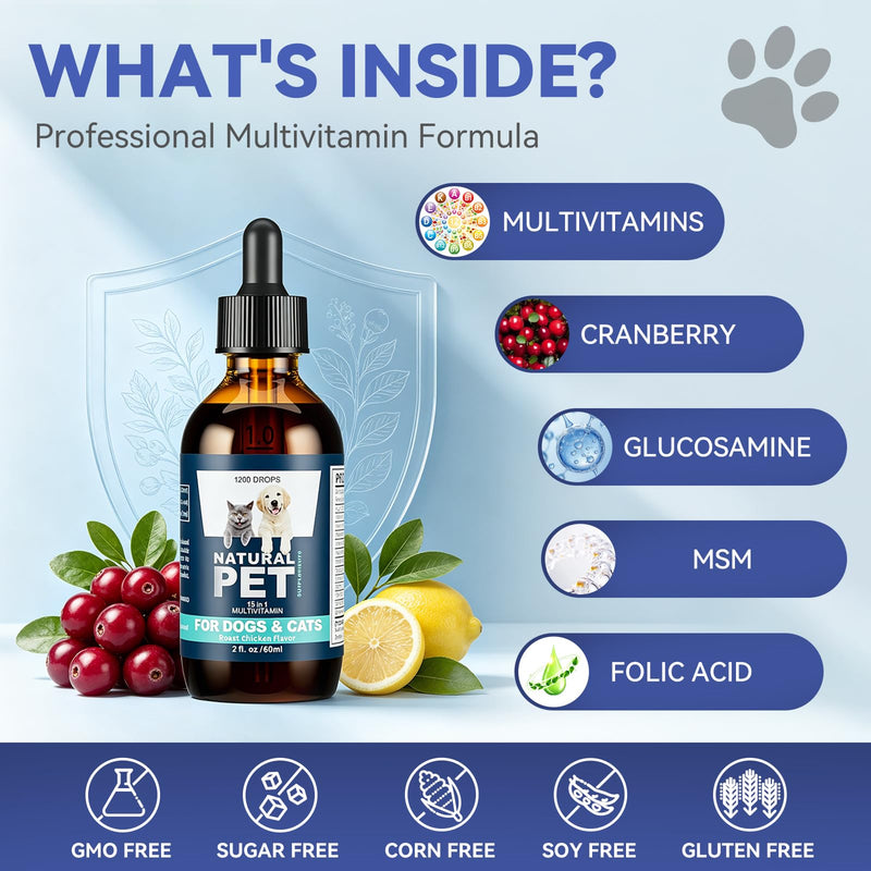 Dog Probiotics + Multivitamin Supplement, 15 in 1 Probiotic Chews for Dogs with Glucosamine Cranberry - 150 Soft Chews, Duck Flavor, Digestive Health, Diarrhea, Allergies, Joint Support, Immune System