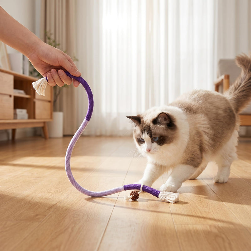 Cat Toys Chew Ropes & Natural Silvervine Sticks Cat Toys & Saury Fish Cat Chew Toys, Safe Dental Care Teeth Cleaning Toy for Indoor Cats Kittens, Interactive Catnip Kitty Toys for Aggressive Chewers