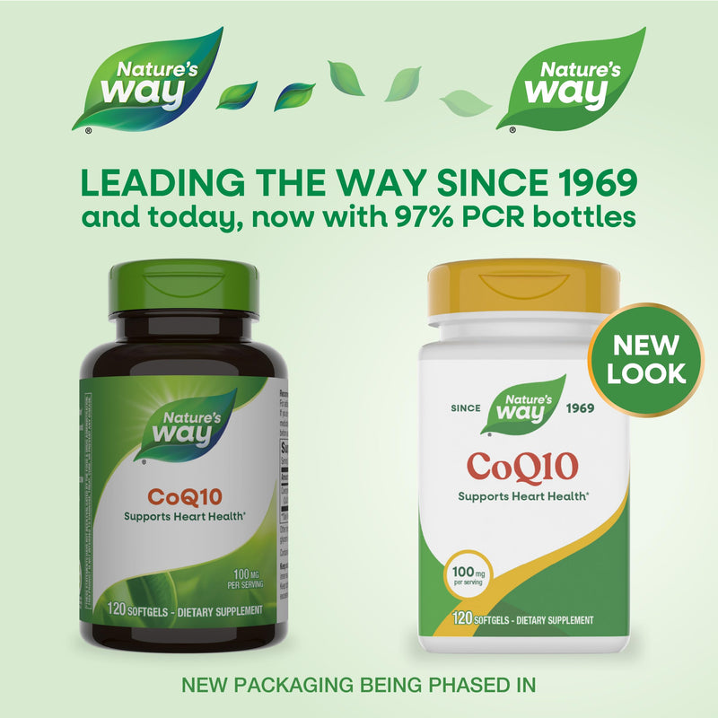 Nature's Way CoQ10 with Ubiquinone, 100 mg, 120 Softgels | 100 mg CoQ10 per Softgel to Help Maintain the Body's CoQ10 Levels While Supporting Heart Health* and Cellular Energy* 120 Count (Pack of 1)