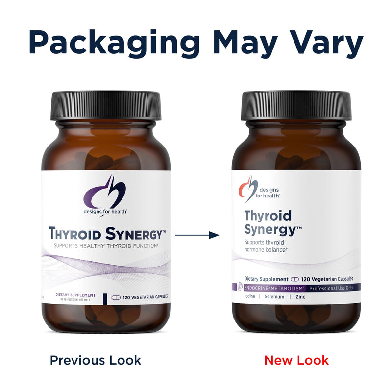 Designs for Health Thyroid Synergy - Thyroid Support Supplement with Iodine, American Ginseng, Selenium, Zinc + Manganese - Vegan Thyroid Vitamins, Gluten Free (120 Capsules)