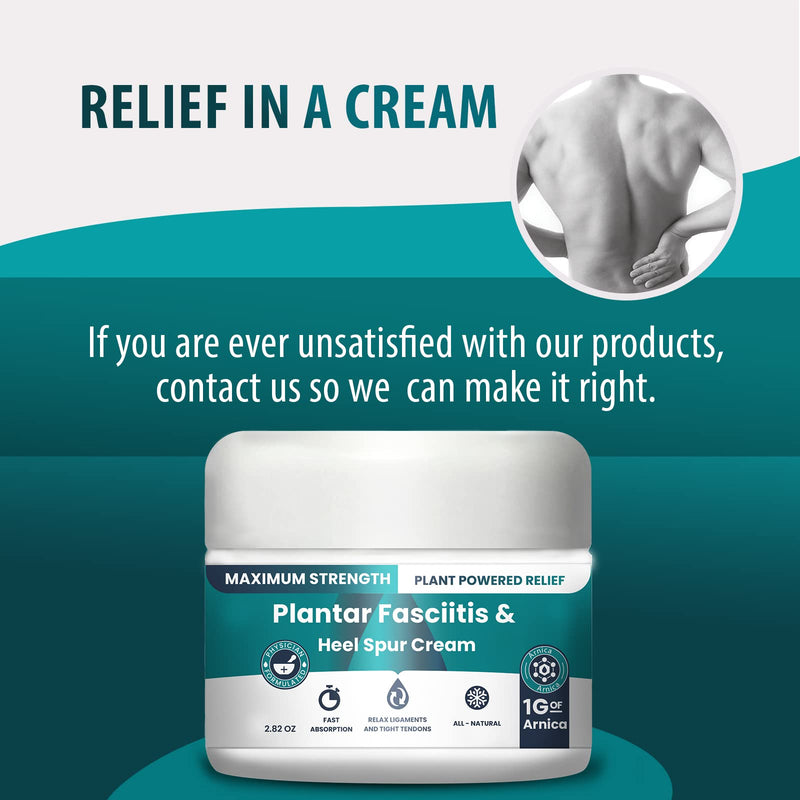 Plantar Fasciitis And Heel Spur Cream By PMT - Cream For Foot Relief. High Concentration of Arnica; Vitamin B6, MSM, Glucosamine - To Soothe and Relieve - 2.82 OZ