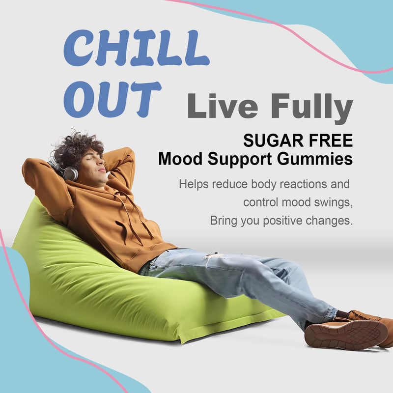 Ashwagandha Mood Support Supplement Calm Relax Gummies for Women Men, 120ct | Natural Calming Gummies for Adults with Vitamin D3 B6, Vegan Omega 3, L-Theanine, CoQ10 & Rhodiola Rosea, Vegan, Sugar Free 60 Count (Pack of 2)