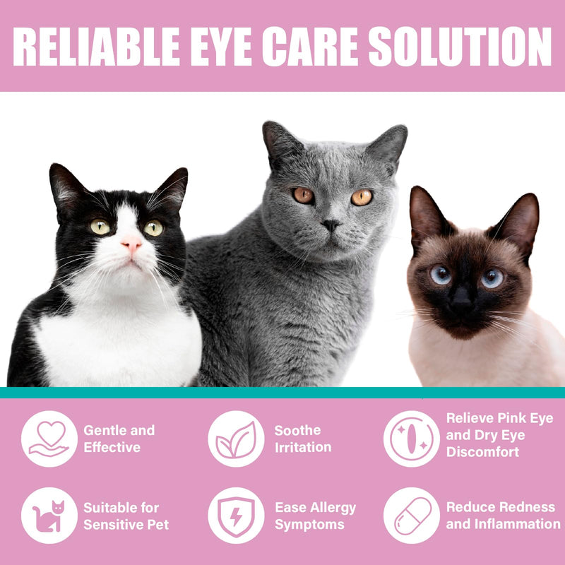 Cat Eye Conjunctivitis Eye Treatment for Cats, Dogs, Livestock and Horses, Pink Eye Solution Safe and Soothing Cat Dog Eye for Infection, Powder Formula, 100g