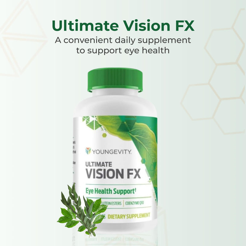 Youngevity Ultimate Vision FX Eye Health Supplement with Lutein, 60 Caps | Lutein, CoQ10, vitamins A, C and E, zinc, selenium, chromium, ocular and retinal support, eye health formula, 60 capsules 60 Count (Pack of 1)