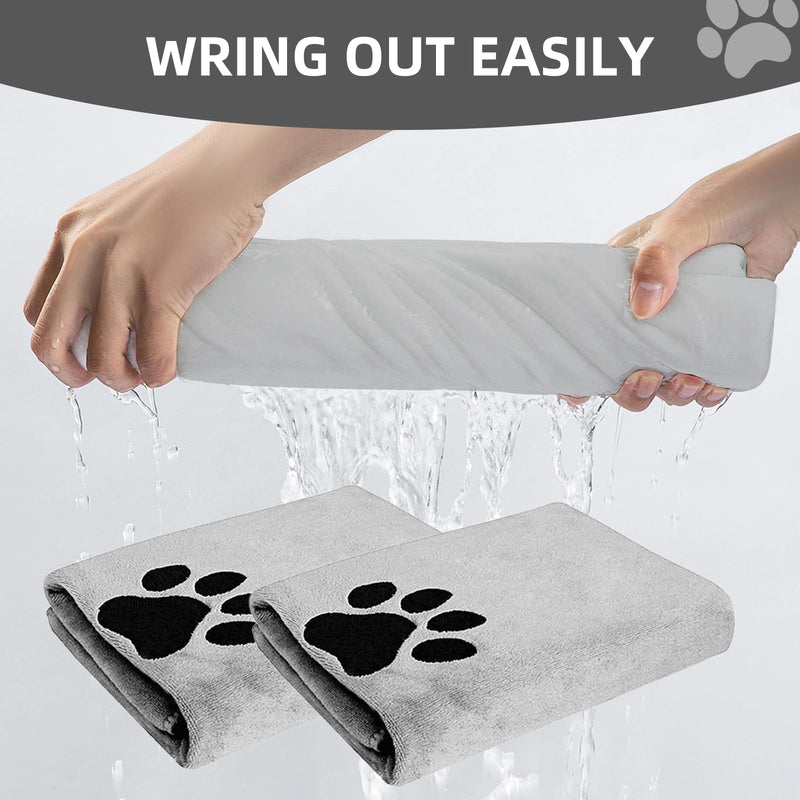 Thoquene Pack of 2 dog towels, 75 x 35 cm, dog accessories, extra absorbent towel for dogs - BeesActive Australia