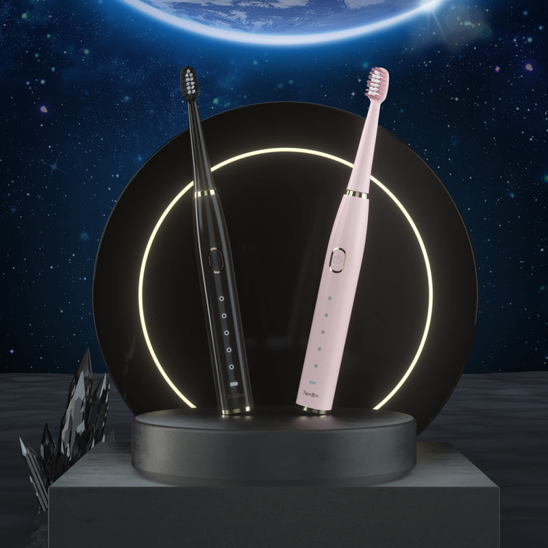7AM2M Sonic Electric Toothbrush for Adults and Kids- High Power Rechargeable Toothbrushes with 8 Brush Heads,5 Adjustable Modes, Built-in 2-Minute Smart Timer,4 Hours Fast Charge for 30 Days(Pink) Pale Pink - BeesActive Australia