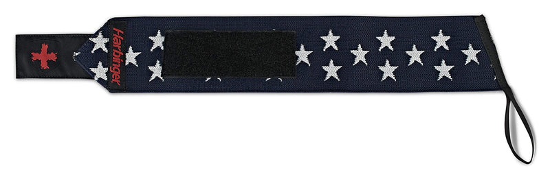 Harbinger Red Line 18-Inch Weightlifting Wrist Wraps for Men and Women (Pair) Flag