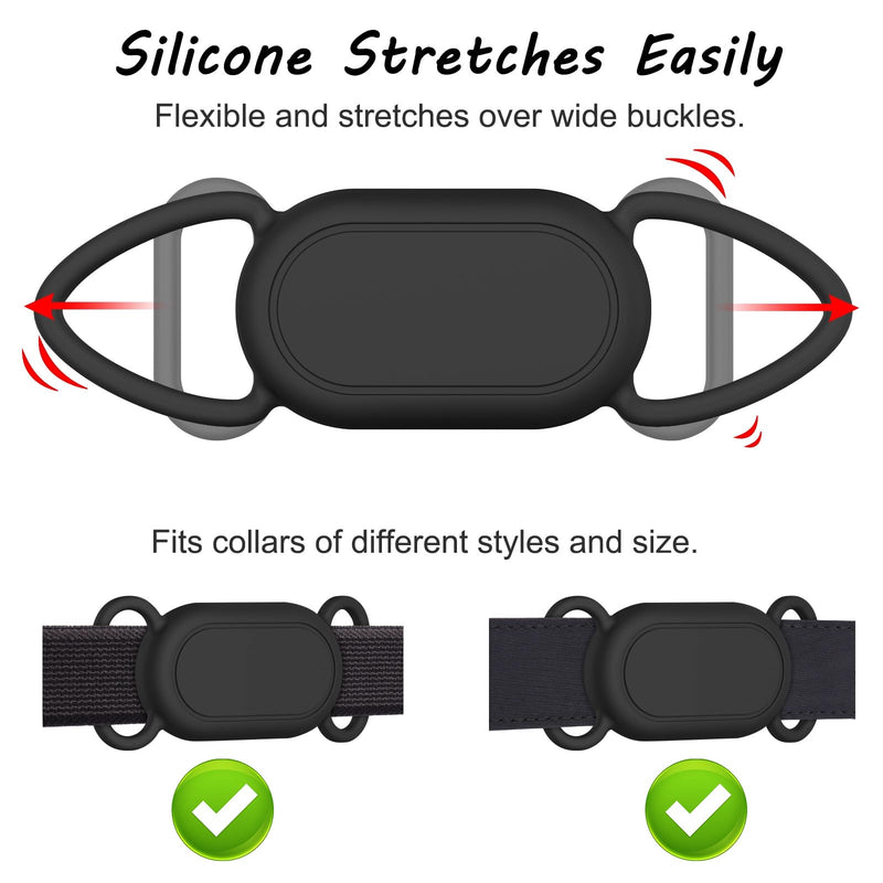 ZGCE Silicone Case for Samsung Galaxy SmartTag2 Case, Dog Collar Protective Case, Galaxy SmartTag 2 Cat Collar Case, Waterproof Loss-Proof Pet GPS Tracker Cases, Black - BeesActive Australia