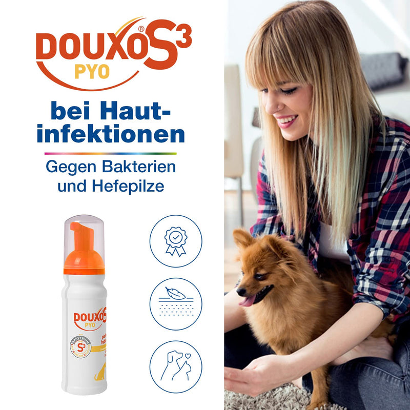 DOUXO S3 PYO Mousse for dogs | Care against bacteria and yeast fungi | cleansing and moisturizing | hypoallergenic fragrance | 150ml - BeesActive Australia