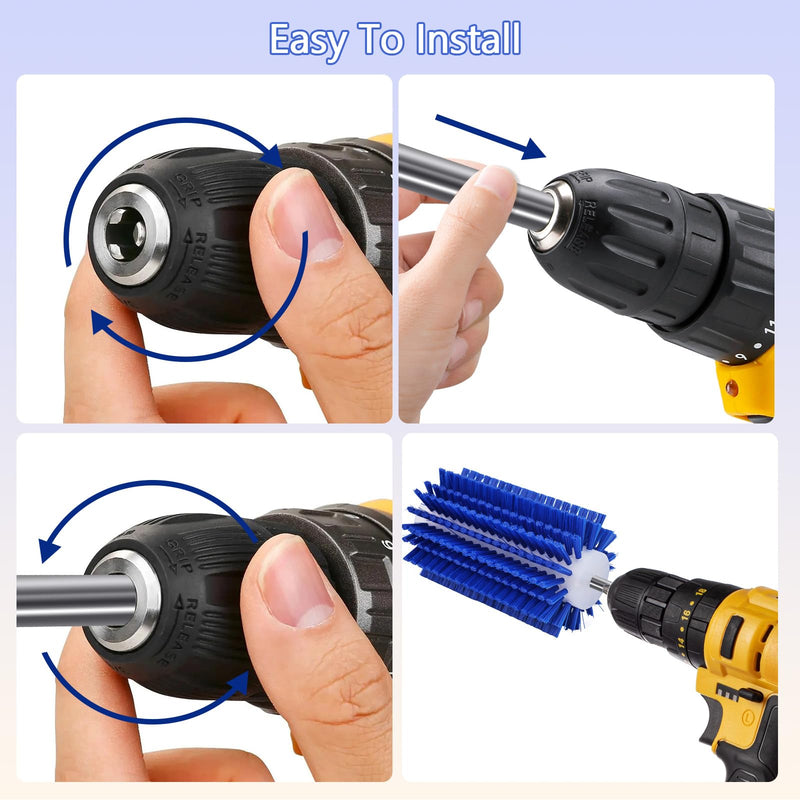 Livestock Scratching Mini Roto Drill Brush Attachment For Horse Cow Goat Cattle Pig Grooming, Relieve Itching on the Back, Remove Harmful Parasites/Dead Skin/Shedding Hair, 5/18" Shank, Blue - BeesActive Australia