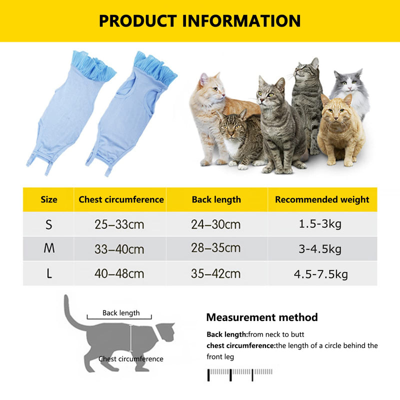 Cachpib Recovery Suit Cat, Cat Bodysuit After Surgery Recovery Suit with Pets Protective Collar, Pets Protective Clothing Recovery Suit Vest for Pets - Green M - BeesActive Australia