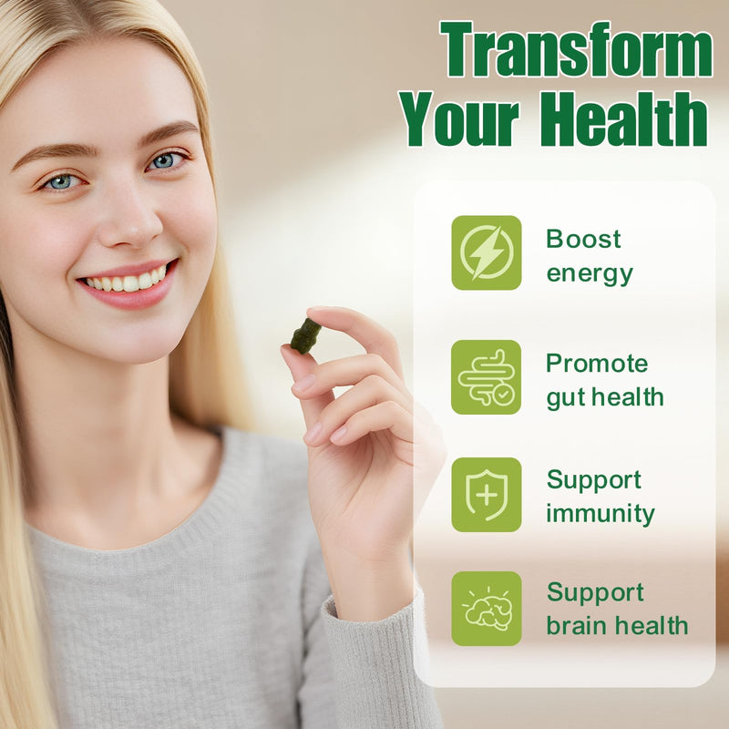 Sugar Free Greens Daily Gummies, Superfood Fruits Veggies Blend with Spirulina, Chlorella, Prebiotics & Fiber, Adaptogens Multivitamin Supplement for Women Men Digestive Health, Non-GMO, 120 Count 120 Count (Pack of 1)