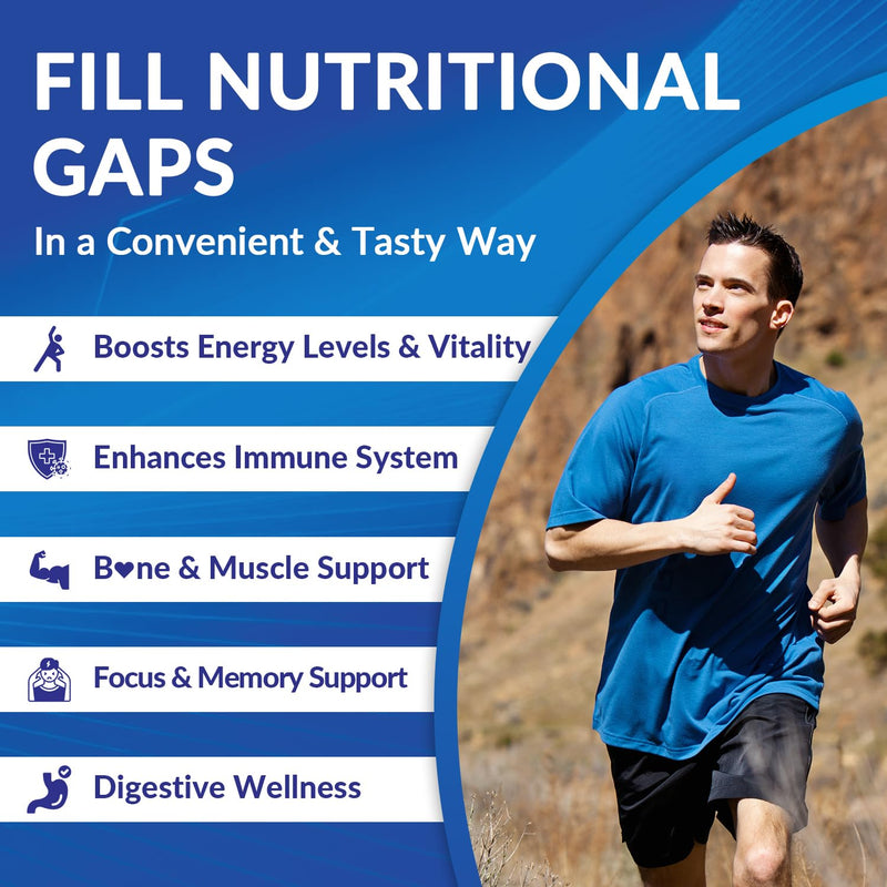 Multivitamin for Men, Mens Multivitamins Gummies w/Omega 3, CoQ10, Lycopene | Methylated Multivitamin, Sugar Free, Vegan 60 Count (Pack of 2)