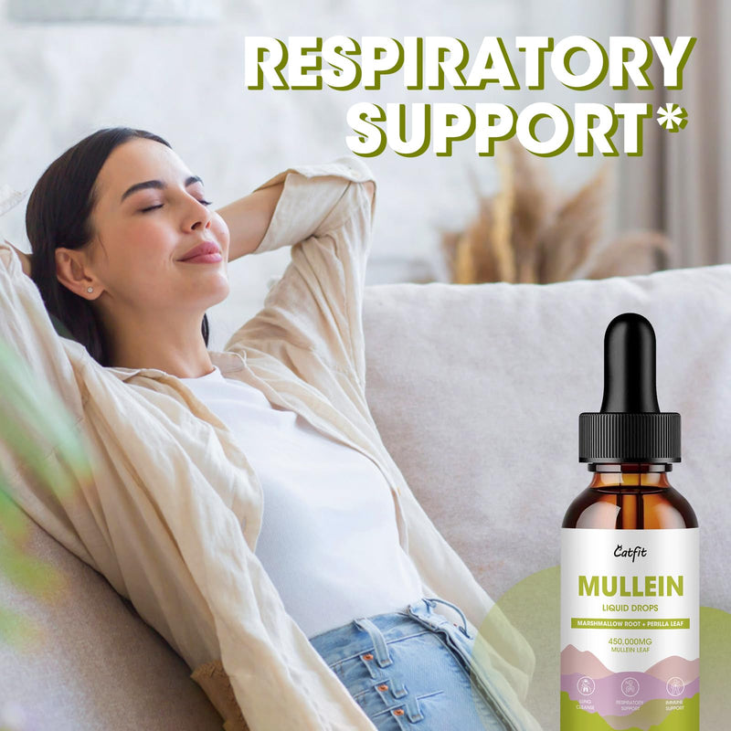 Mullein Drops for Lungs – 15,000mg Mullein Leaf Extract with Marshmallow Root, Perilla & Astragalus for Respiratory Support, Immune Boost & Lung Detox, Natural Herbal Formula, Vegan, 2 fl oz - BeesActive Australia