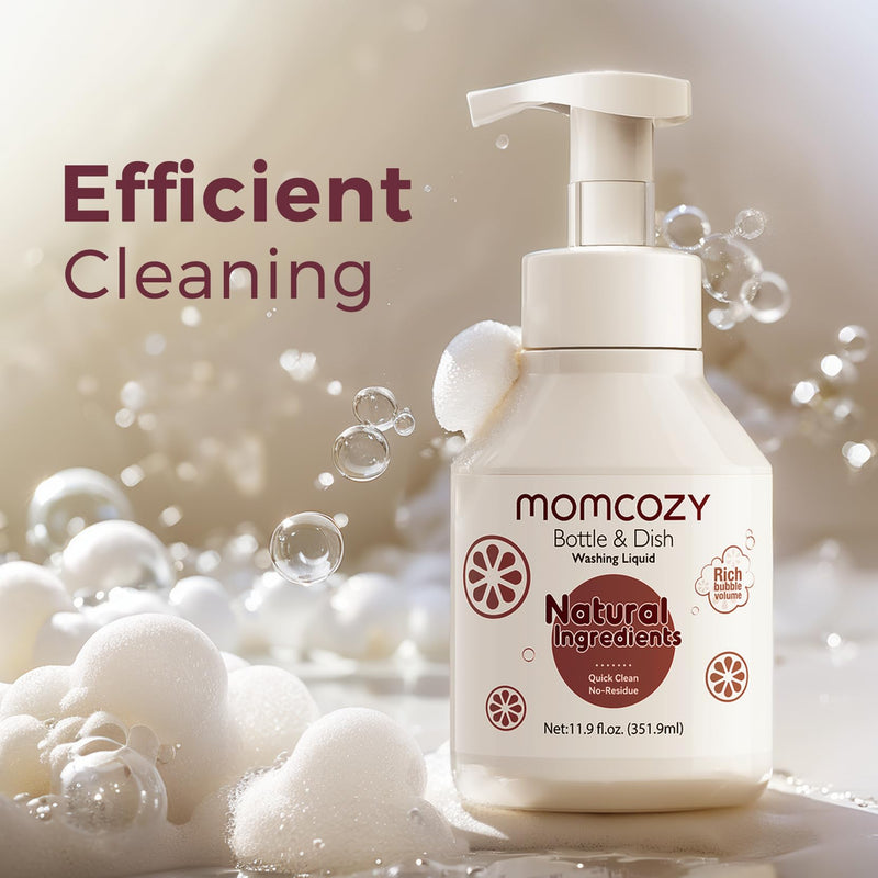Momcozy Bottle Brush Cleaning Fluid, Powerful Cleaning with Natural Foam, Suitable for Momcozy Press Foaming Clean Bottle Brush Set, 11.9 Ounces