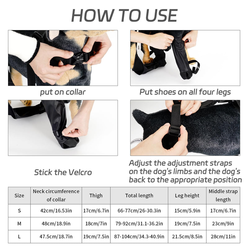 Outdoor Walking Dog Boots Dog Shoes Nonslip for Snow Rain|Dog Suspender Boots|Hiking Booties|Anti-Slip Dog Shoes|Dog Paw Boot Leggings|Waterproof Dog Boots Medium - BeesActive Australia
