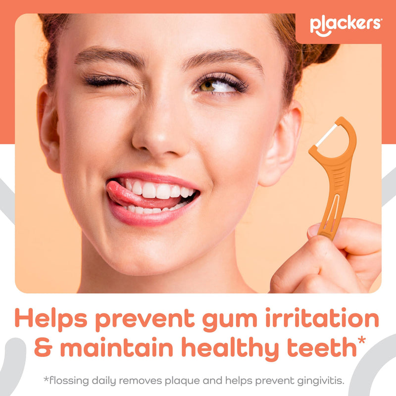 Plackers Gum Defense Floss Picks Infused with Vitamin C, 75 Count, Pack of 4 4 Pack
