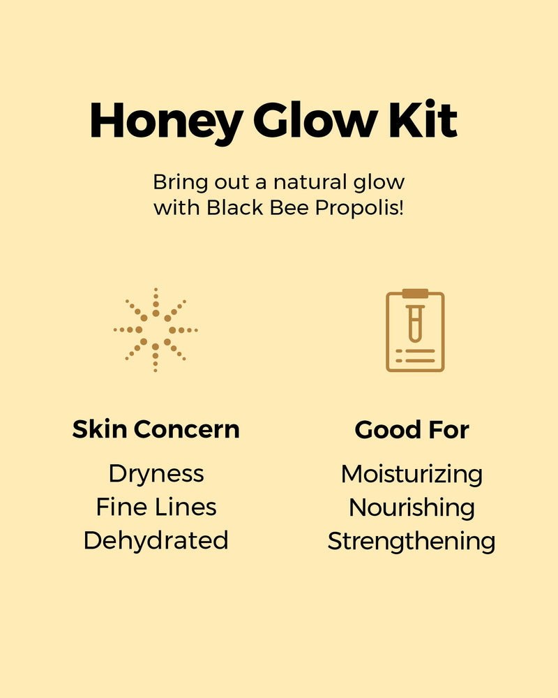 COSRX Honey Glow Kit, Korean Skin Care Set with Propolis Facial Toner, Serum, & Cream, Mini Travel Essentials, Deep Moisture, Hydration, Nourishment, Travel Size Gift Set, Korean Skin Care - BeesActive Australia