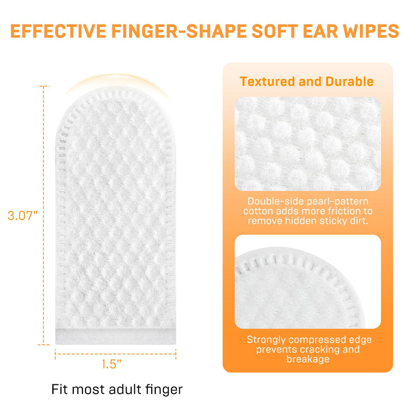 Dog Ear Wipes, Ear Cleaner Finger Wipes for Dogs & Cats, Gently Remove Earwax & Odor, Soothe Ear Itching and Infection, Easy to Use, Natural Cat Ear Wipes for Dogs, 50 Count, Coconut Scent 02-Ear Wipes 1.5" 50pcs - BeesActive Australia