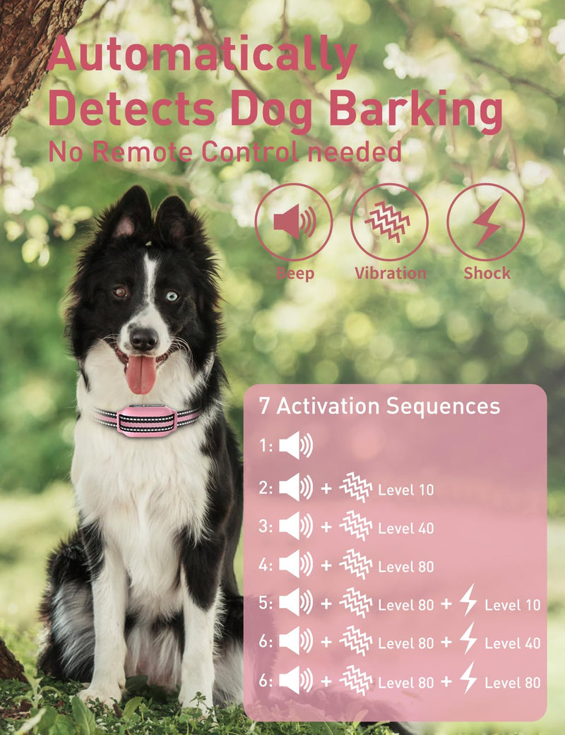 2-in-1 Bark and Shock Collar for Dogs, Smart Anti Barking Dog Training Collar with 5 Adjustable Sensitivity, Automatic Bark Collar with Remote, Vibration, Beep, Shock and Automatic - BeesActive Australia