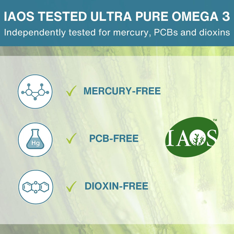 Igennus Vegan Omega 3 Algae Oil, EPA DHA 600mg, 180 Softgels | IAOS-certified triglyceride-form algae oil with 400mg DHA, 200mg EPA and astaxanthin; 90 servings Unflavored 180 Count (Pack of 1)