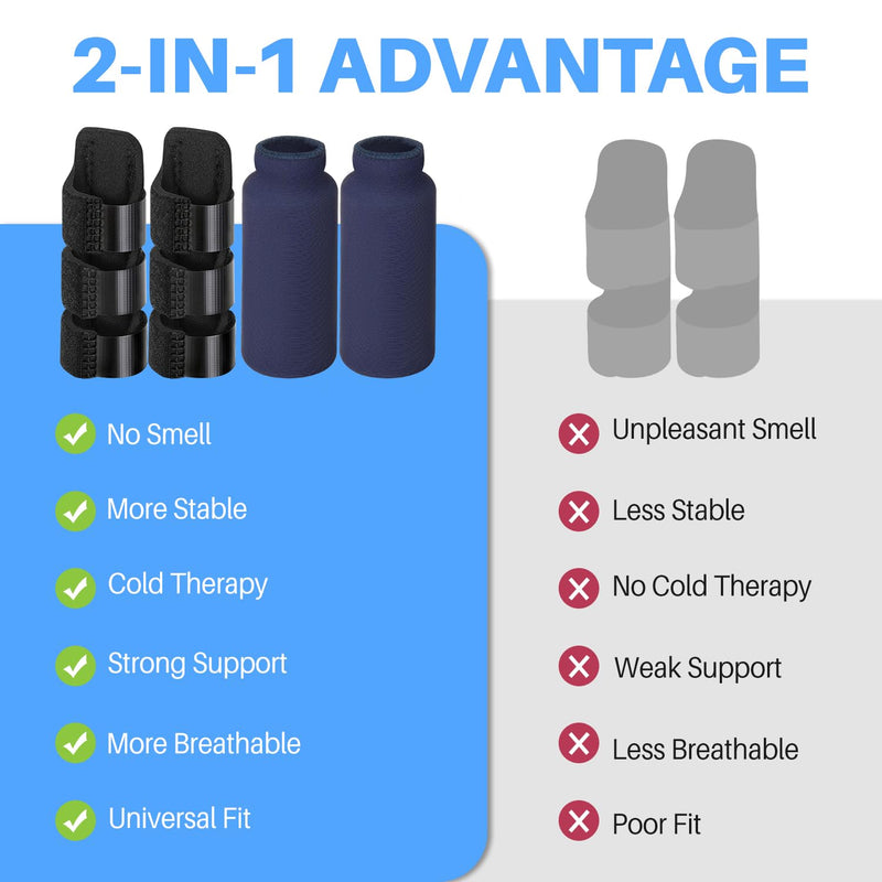 Sopito Finger Splint Ice Pack for Pain Relief, Straightening Arthritis, Knuckle Immobilization, Reusable Index, Middle, Ring Finger Brace finger splint+ice pack