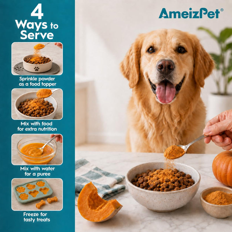 AmeizPet Pumpkin Powder For Dogs, To Create Pumpkin Puree, Fibre For Dogs Firm Stool, 100% Pumpkins Pulp Powder For Good Bowel Activity For Dog, Canned Pumpkins Alternative, 100g (3.5 Oz.) 100 g (Pack of 1)
