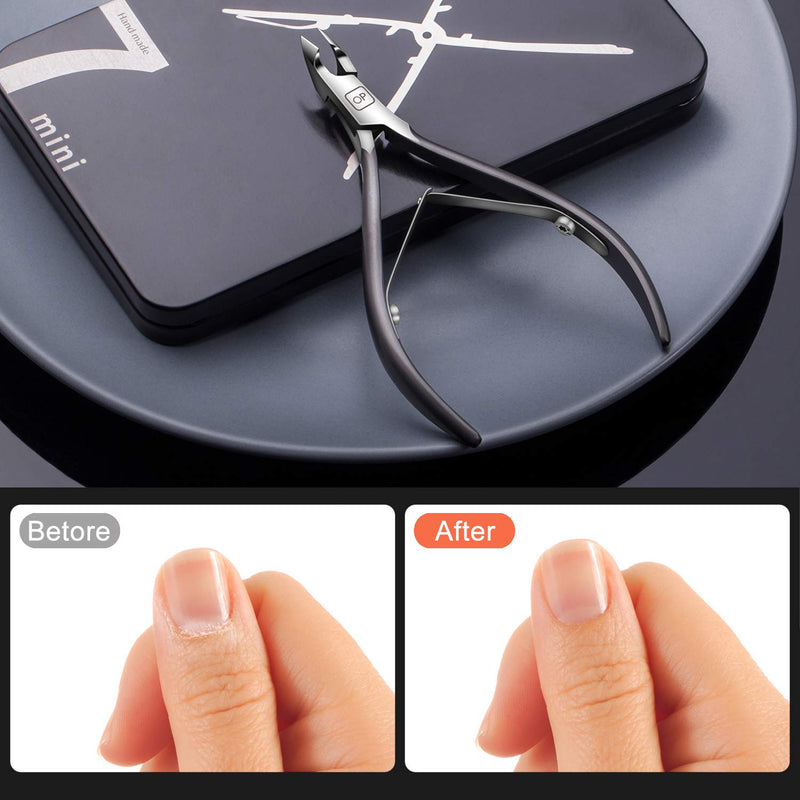Cuticle Nippers Salon Grade for Manicurist Extremely Sharp Effortless Cuticle Trimmer Precise Clippers Pedicure Manicure Nail Care Tool, opove X7 mini, Space Gray - BeesActive Australia