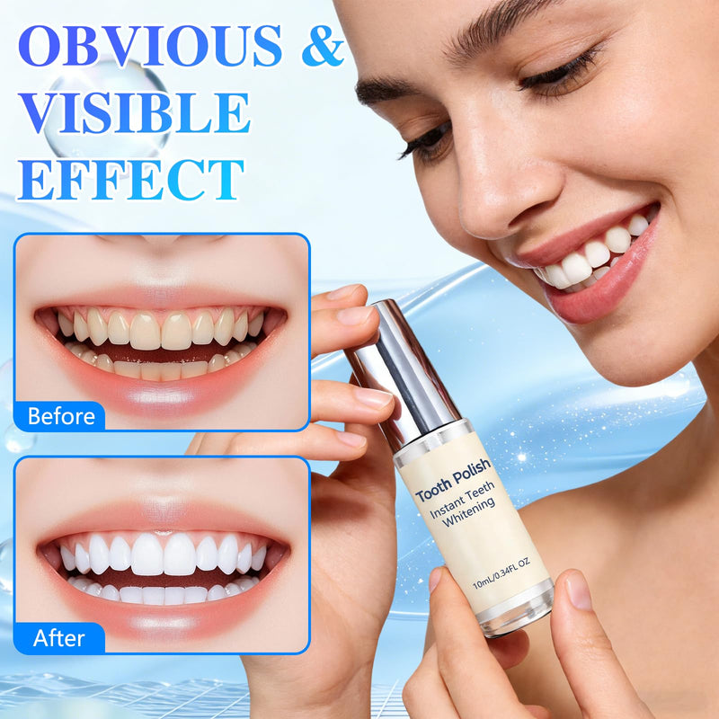 2PCS Tooth Paint, Tooth Polish,Instant White Tooth Paint,Natural Teeth Whitening Paint,Portable Oral Care,Safe Formula & Long-Lasting Results