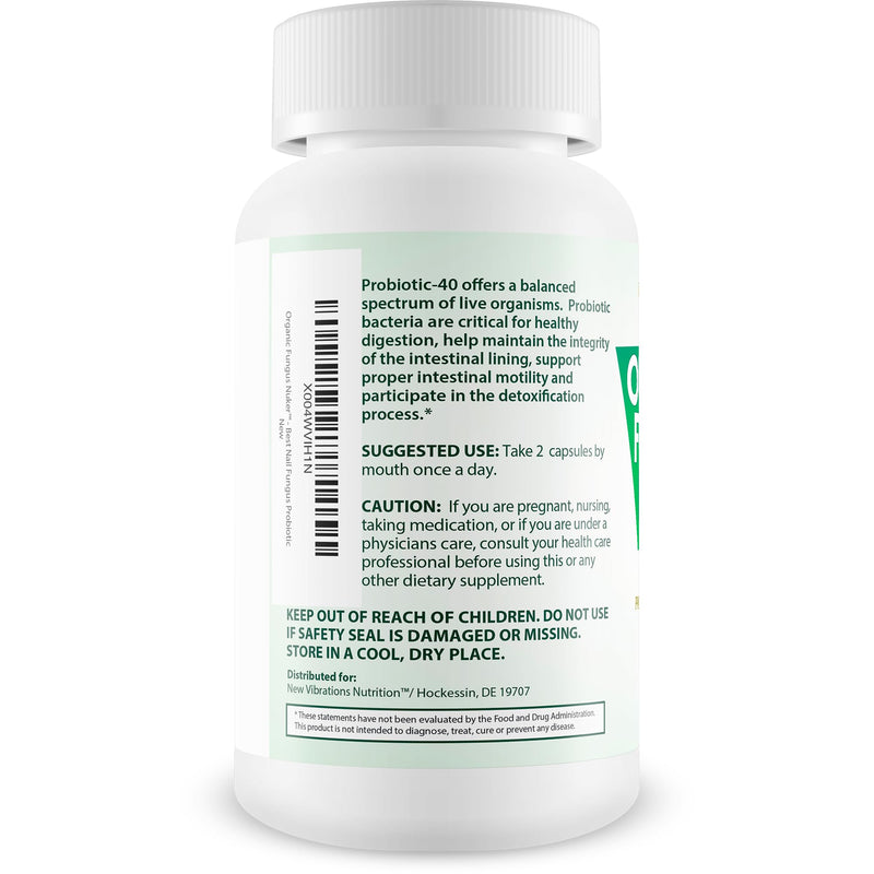 Organic Fungus Nuker Probiotic - Our Best Toenail Fungus Probiotic For Fungal Nail Immune Support - 40 Billion Probiotics & Prebiotics - Pro/Prebiotic Myco Nuker Probiotics Nail Fungal Treatment - BeesActive Australia
