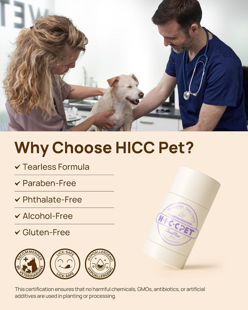 HICC PET Eye Balm for Dogs & Cats, Vet-Recommended Dog Eye Infection Treatment Gently Remove Tear Stain, Debris, Discharge, Crust - Hypoallergenic Pet Eye Cream Cleaner for Wrinkle, Face - 0.21 oz