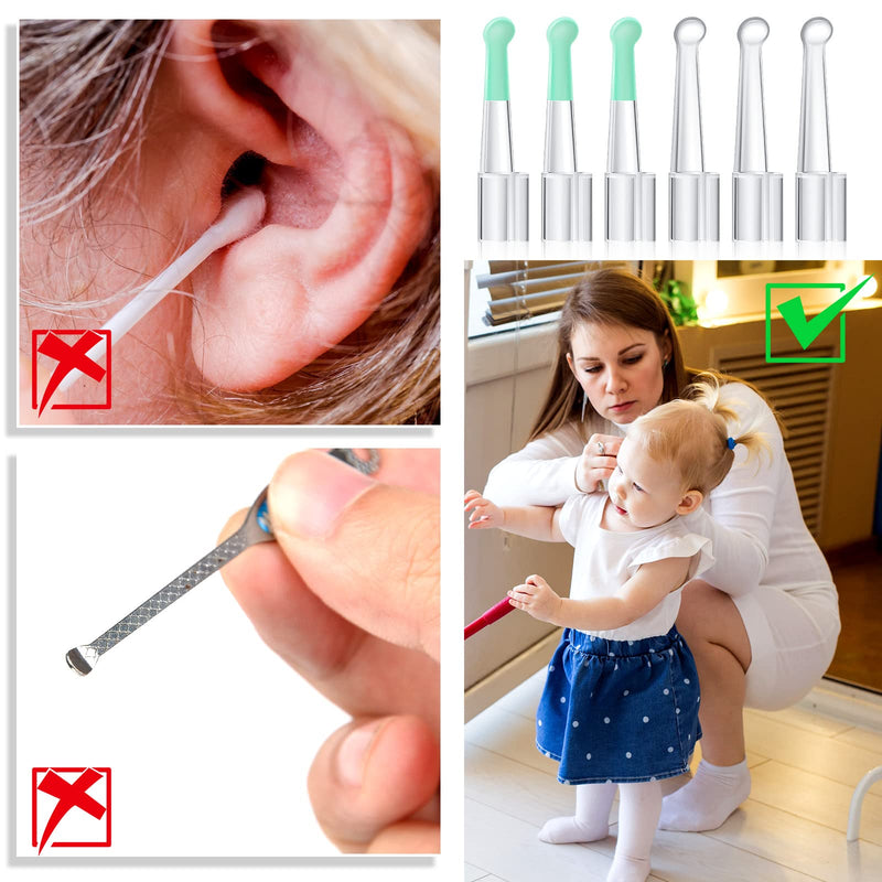 Nuanchu 10 Pcs Ear Spoon Tips Ear Cleaner Replacement Set for 3.5 mm Otoscope Plastic Cleaner Tips Reusable for Teens Adults Family Health Care(Transparent, Light Green) Transparent, Light Green - BeesActive Australia