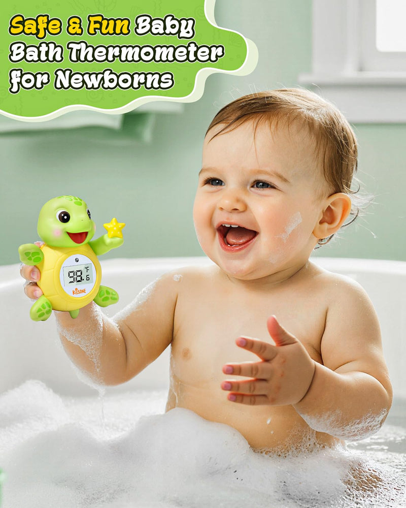 Baby Bath Thermometer, Digital Water Temperature Monitor for Newborns & Toddlers, Accurate Temperature Readings, BPA-Free, °F/°C, Floating Turtle Toy with Bath Water Safety