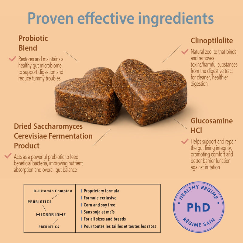 MicraVet Pro Cat Gut Health Formula Soft Chews – Fast-Acting Digestive Support, Hairball Control, Healthy Stool & Stress Relief with Probiotics, Prebiotics & Zeolites – Soft Chew Supplements for Cats