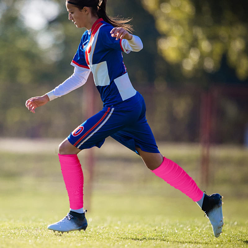 Yxmeiguo Football Leg Sleeves Men, Calf Compression Sleeve for Men Women, Leg Sleeves for Men Football, Football Socks Running Sports Football Accessories for Adult Athletes, Pink Adults - BeesActive Australia