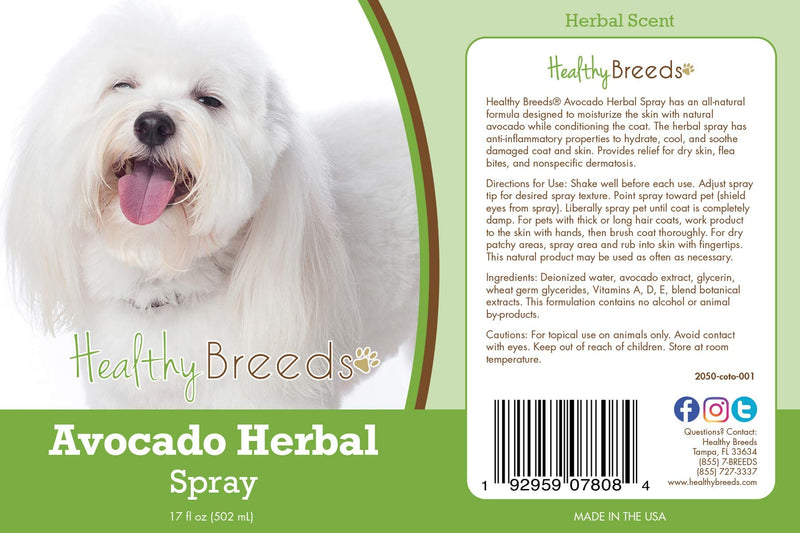 Healthy Breeds Coton de Tulear Avocado Herbal Spray 17 oz