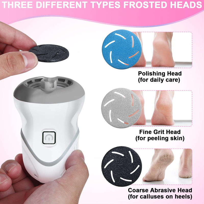 Electric Foot Callus Remover for Women Men, Rechargeable Electric Foot File Pedicure Tool with 2 Speeds and 6 Grinding Heads, Portable Feet Grinder for Cracked Dry Heels Dead Skin Calluses - BeesActive Australia