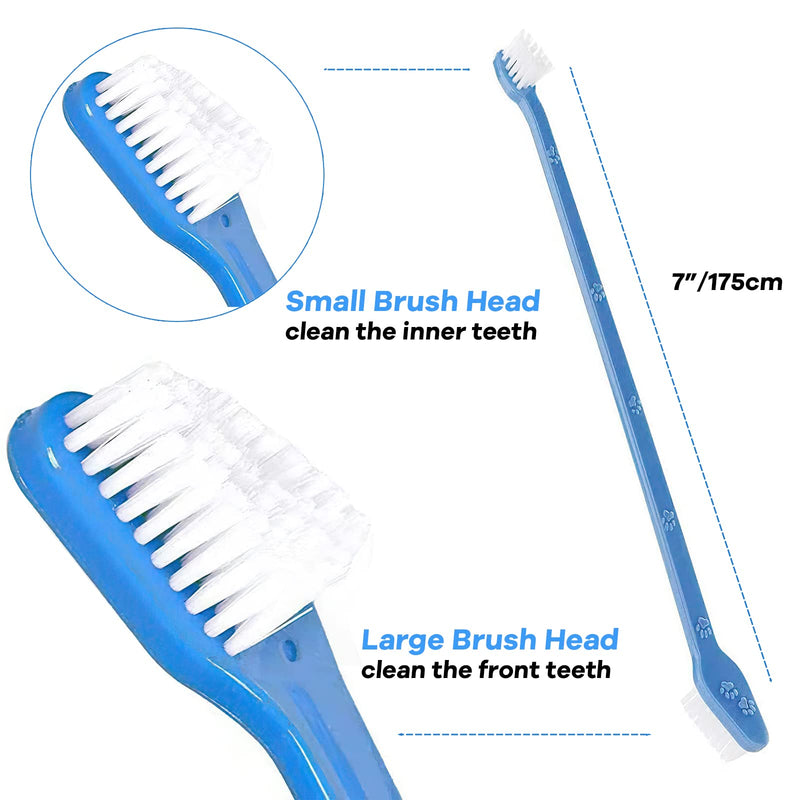 Dog toothbrush set, 2 pieces triple head dog toothbrushes, 4 finger toothbrush, 2 double-headed toothbrush, multi-angle teeth cleaning set for small, medium and large pets - BeesActive Australia