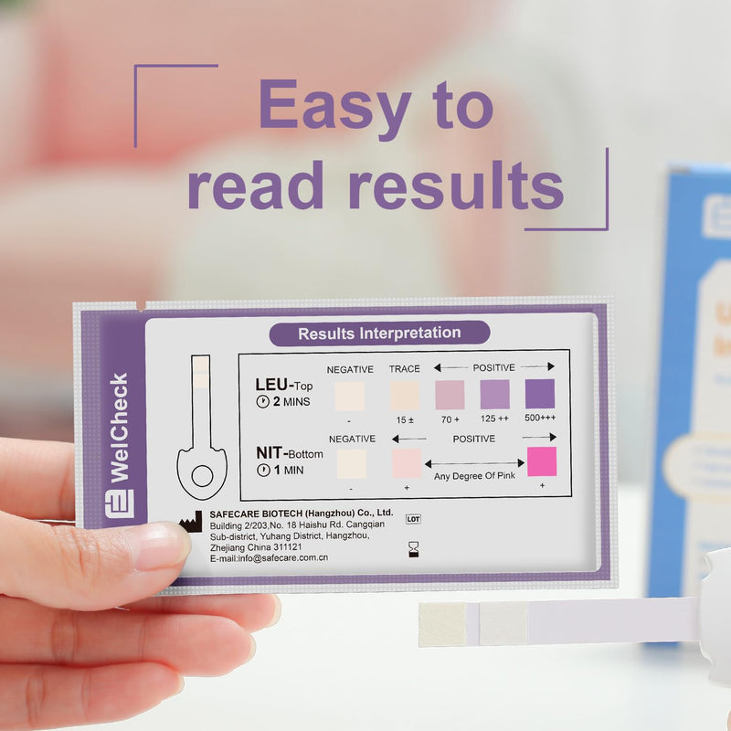 UTI Test Strips, Urinary Tract Infection Test for Home Use, Quick Accurate Results in 2 Min, Detects Leukocytes & Nitrite, Individually Packaged, 7 Pack - BeesActive Australia