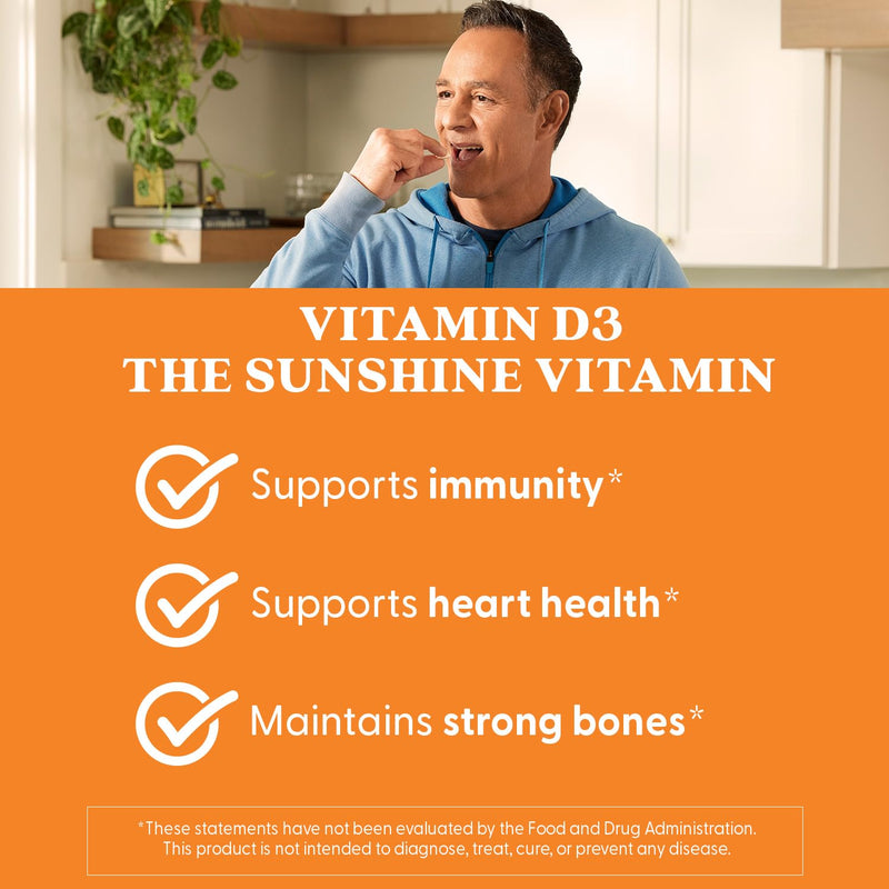 Doctor's Best Vitamin D3 1000 IU Softgels for Men & Women - Vitamin D Supplement for Immune System & Heart Health Support, 25 mcg per Serving, Vit D 3, Non GMO, Gluten & Soy Free - 180 Softgels 180 Count (Pack of 1)