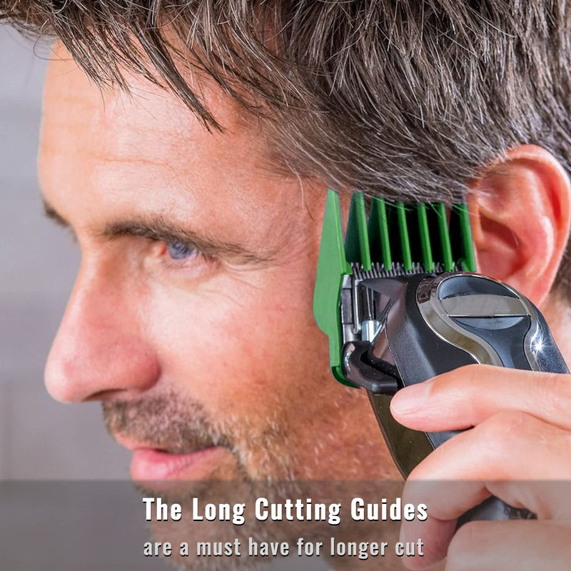 Clipper Guards for Wahl 10 12 14 16 18 20 Hair Clipper Guards 6pcs Extra Long Clipper Guard Attachments 2.5 Inch Clipper Guides Multiple Sizes Universal 2.5", 2.25", 2", 1.75", 1.5", 1.25" (Green) Green - BeesActive Australia